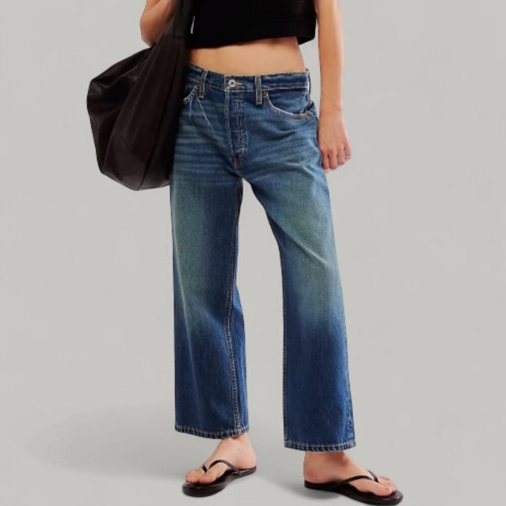 Re/Done Loose Crop Jeans in Herbal Tint